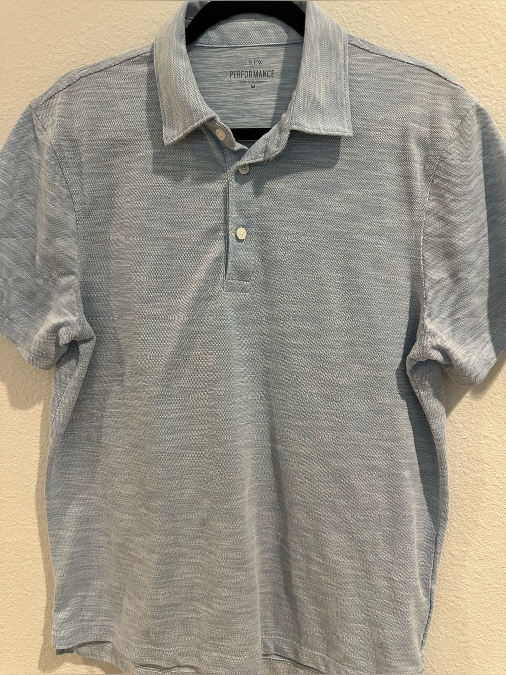 J. Crew Performance Men's Pale Blue Heather Polo